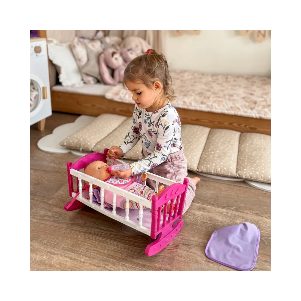 WOOPIE ROYAL Zestaw XL Opiekunka Lalka Jednorożec z Kołyską i Zestawem do Karmienia