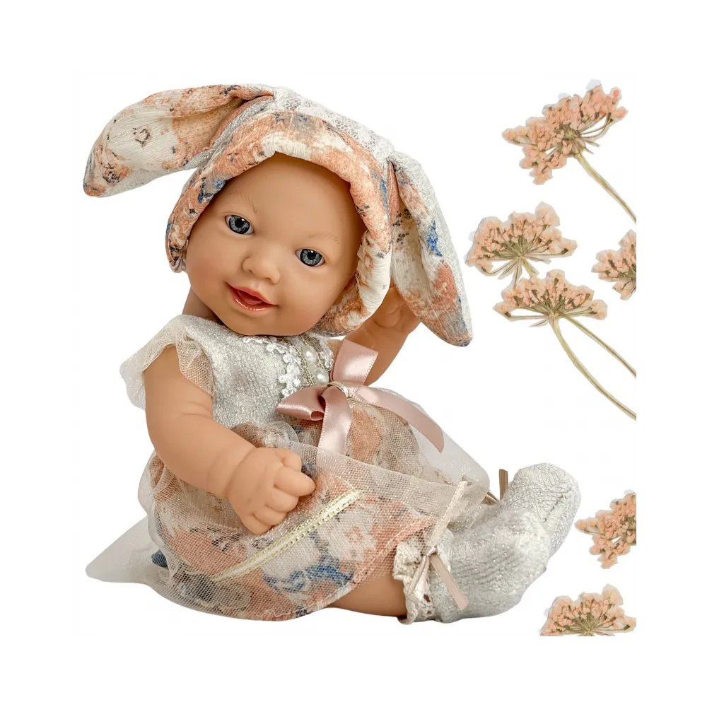 WOOPIE ROYAL Lalka Bobas Vintage 24 cm w Sukience i Czapeczce Króliczka