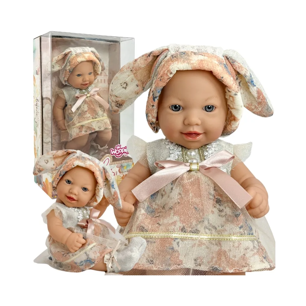 WOOPIE ROYAL Lalka Bobas Vintage 24 cm w Sukience i Czapeczce Króliczka