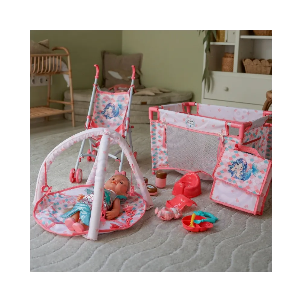 WOOPIE ROYAL Lalka Bobas 36 cm Syrenka Interaktywna Zestaw XXL Opiekunka 18w1