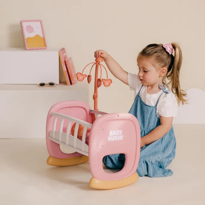 Stylowa kołyska do zabawy z lalką do 42 cm