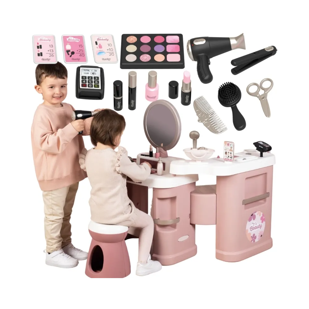 SMOBY Centrum małej stylistki BEAUTY + 26 akcesoria Fryzjer i kosmetyczka