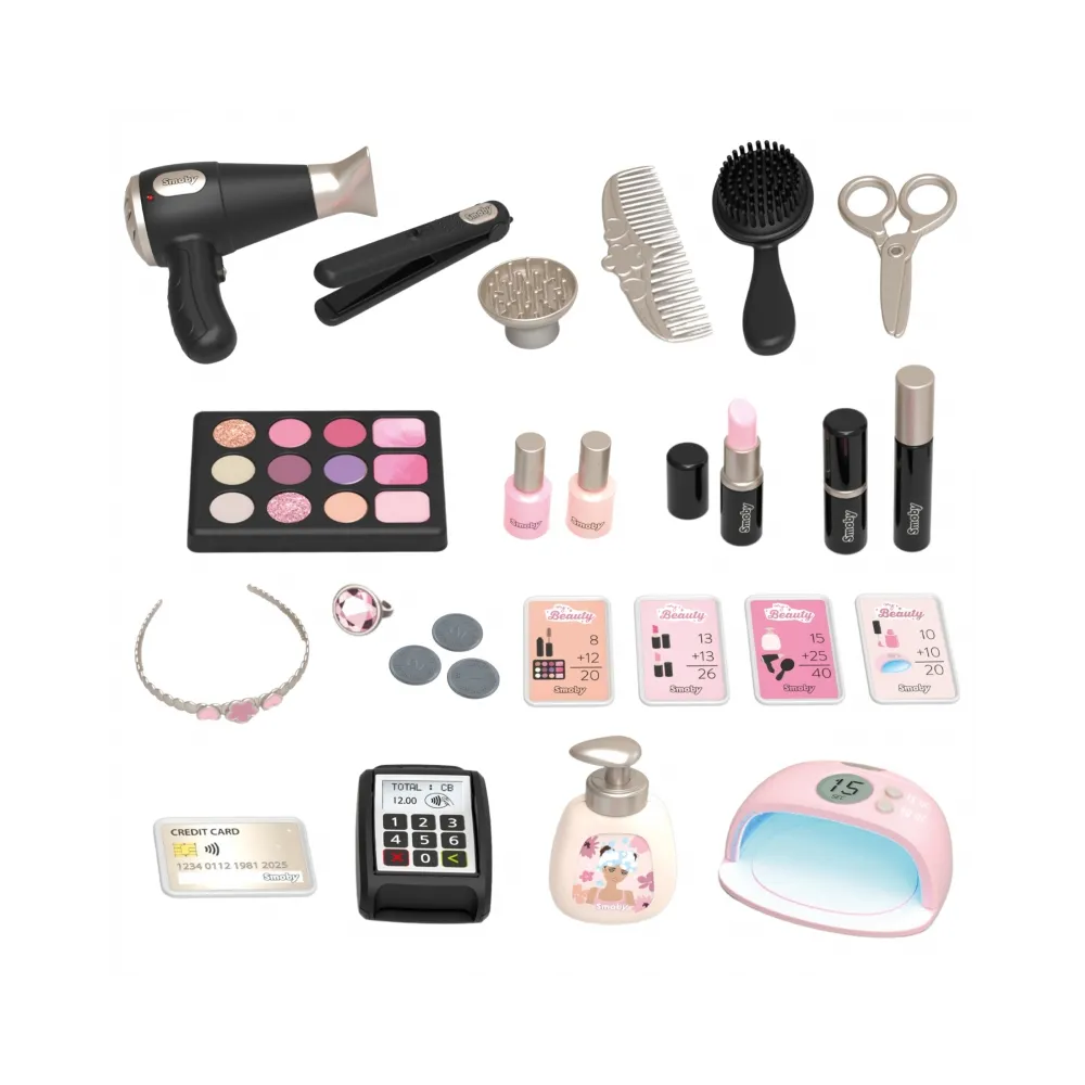 SMOBY Centrum małej stylistki BEAUTY + 26 akcesoria Fryzjer i kosmetyczka