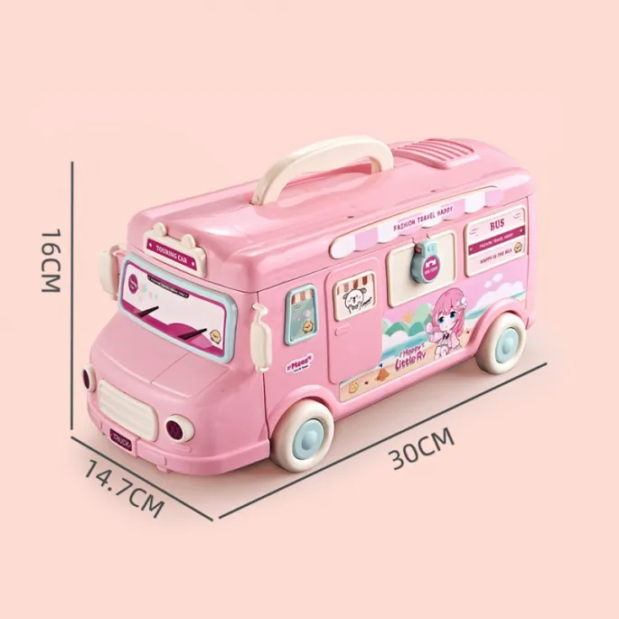 Lalka i pieski w zestawie z kamperem dla dzieci