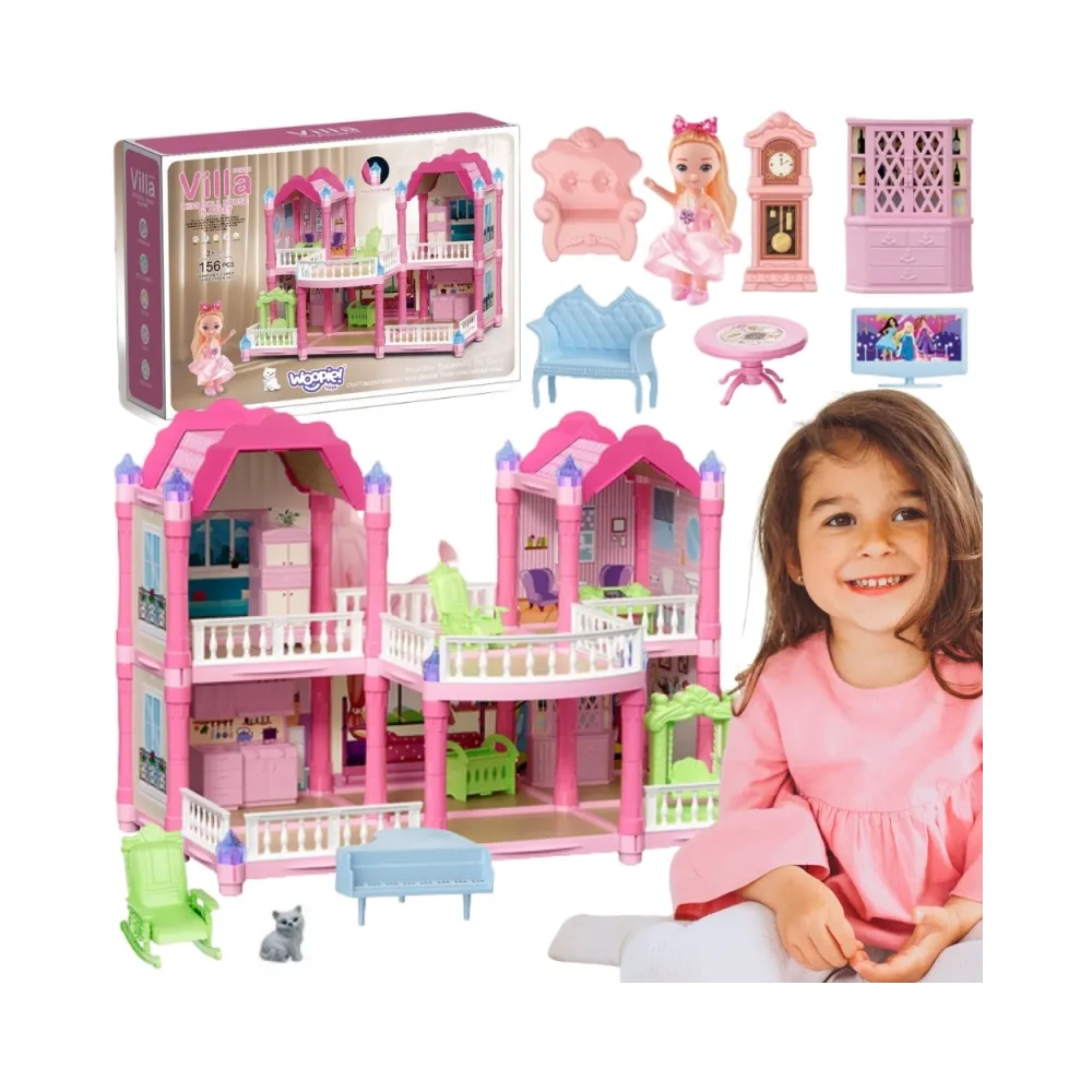 WOOPIE Domek Dla Lalek Willa Ogrodowa 156el.