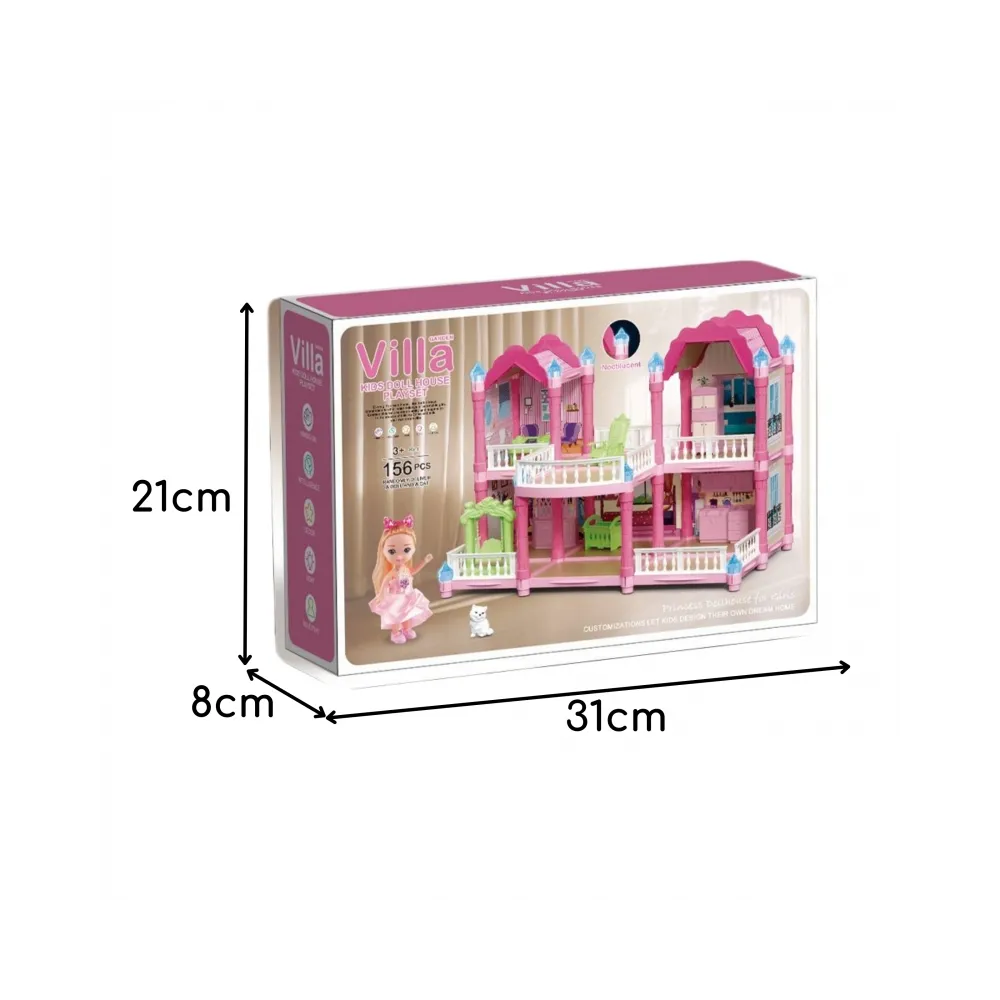 WOOPIE Domek Dla Lalek Willa Ogrodowa 156el.