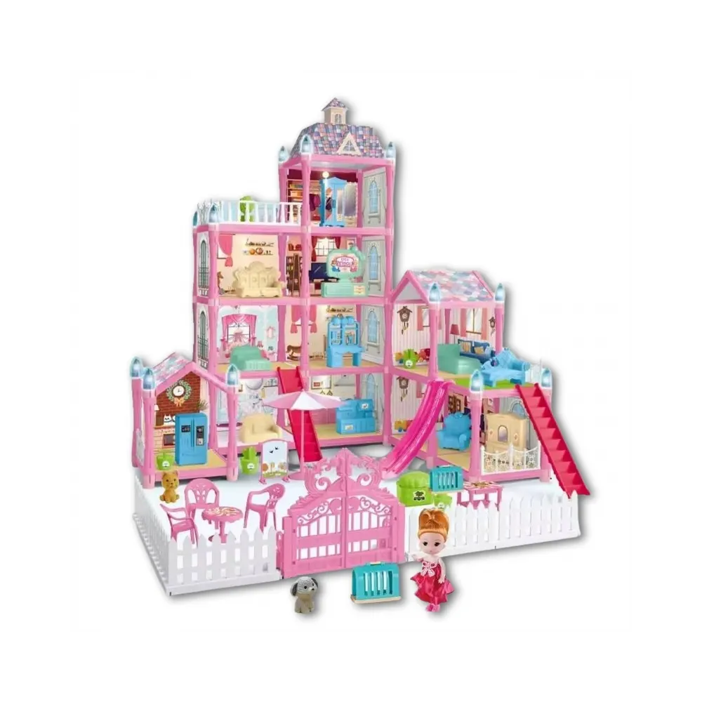 WOOPIE Domek dla Lalek Villa z Akcesoriami i Lalką Podświetlany 275el.