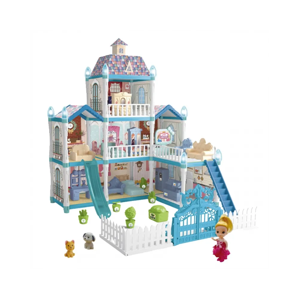 WOOPIE Domek dla Lalek Zimowy Ogród z Akcesoriami i Lalką Podświetlany 191el.