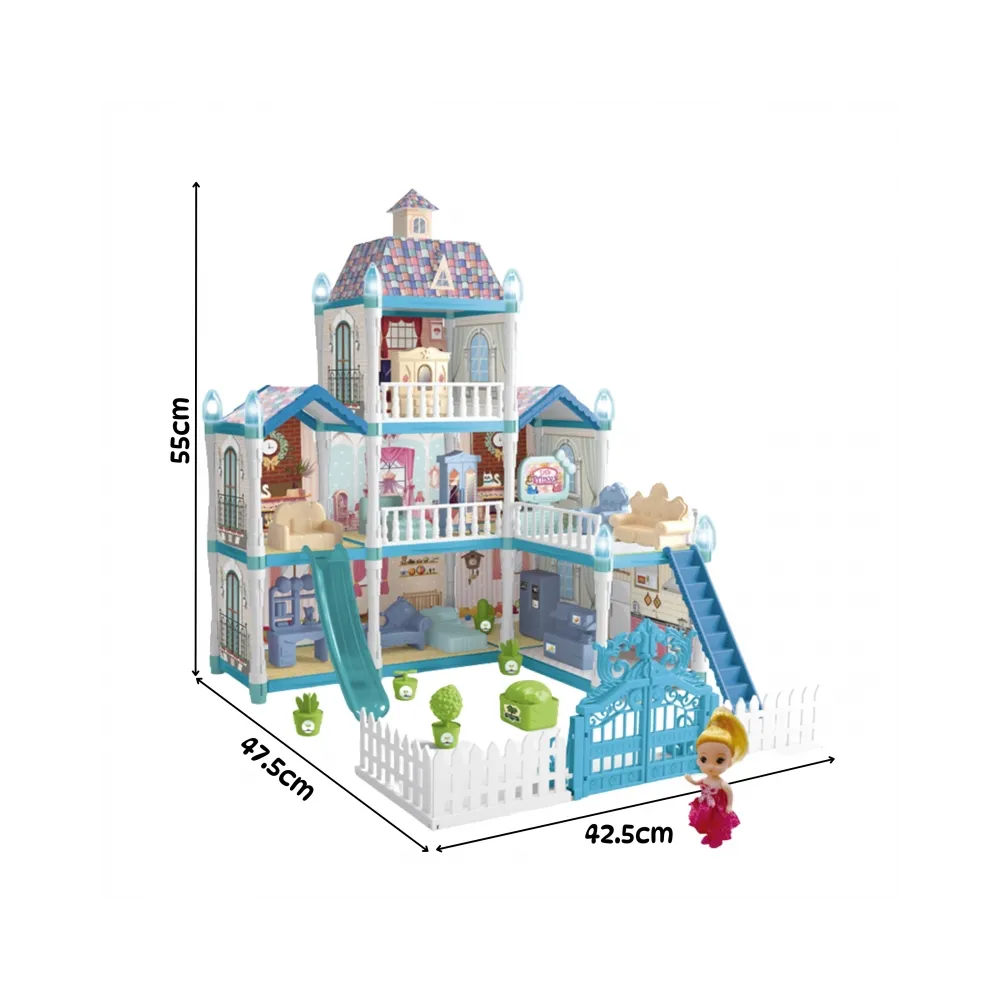 WOOPIE Domek dla Lalek Zimowy Ogród z Akcesoriami i Lalką Podświetlany 191el.