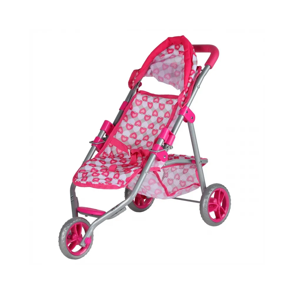 WOOPIE ROYAL Trójkołowa Spacerówka Wózek dla Lalek Serce Róż