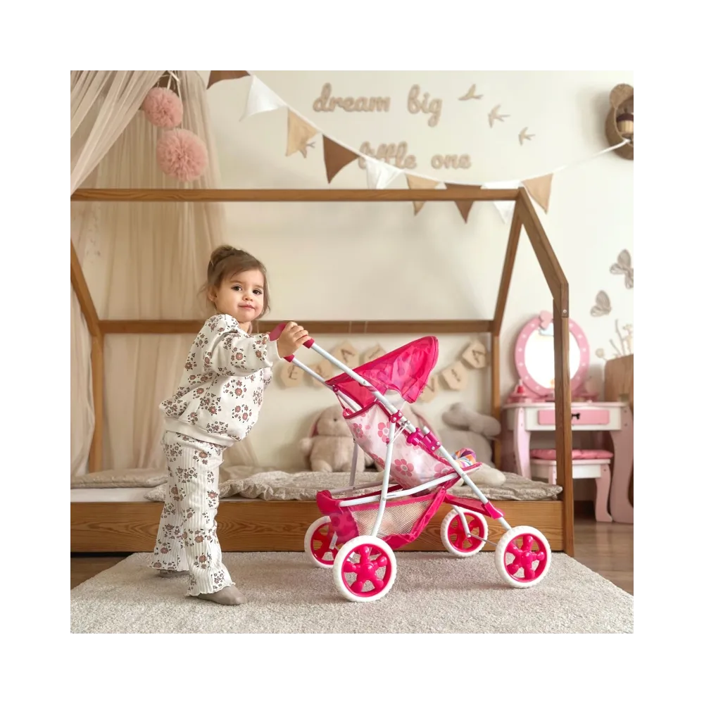 WOOPIE ROYAL Wózek dla Lalek Spacerówka w Kwiaty