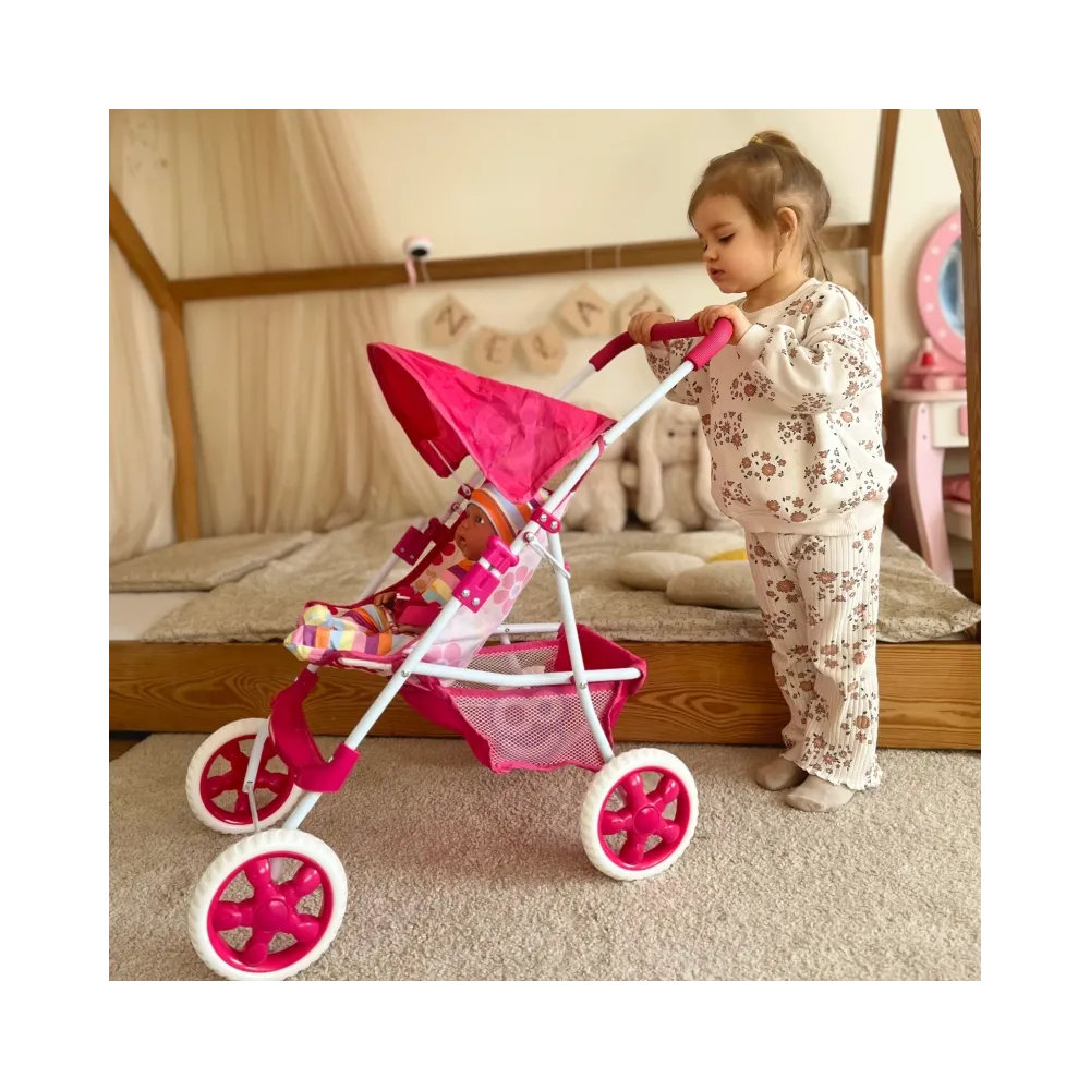 WOOPIE ROYAL Wózek dla Lalek Spacerówka w Kwiaty