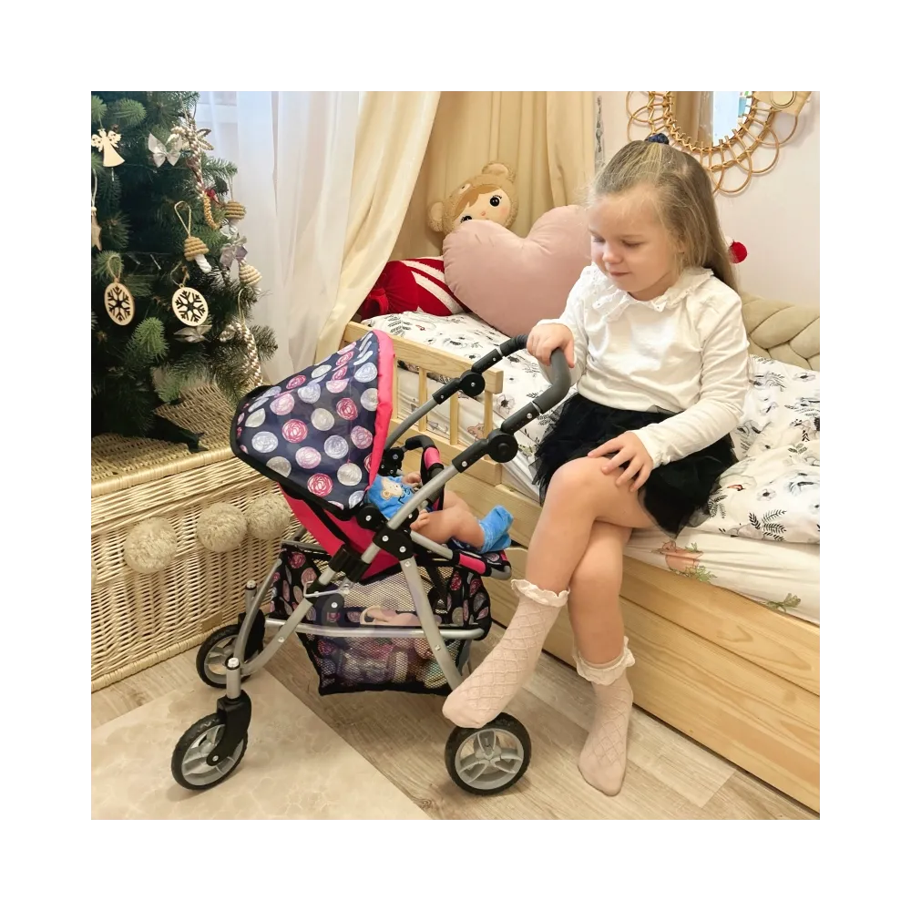 WOOPIE ROYAL Wózek dla Lalek Regulowane Siedzisko 4 Koła