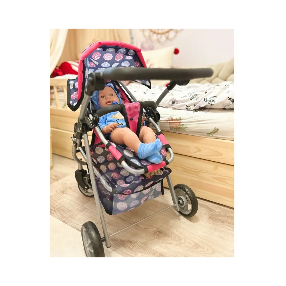 WOOPIE ROYAL Wózek dla Lalek Regulowane Siedzisko 4 Koła