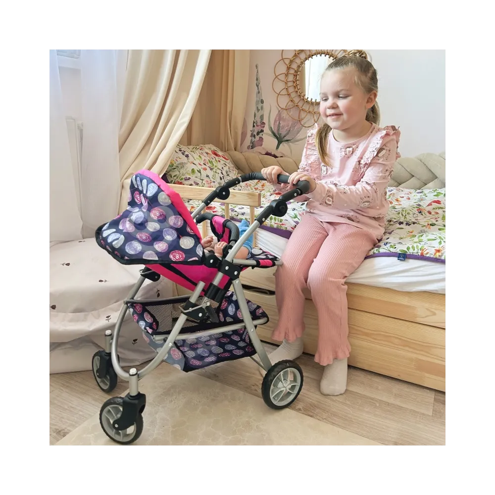WOOPIE ROYAL Wózek dla Lalek Regulowane Siedzisko 4 Koła