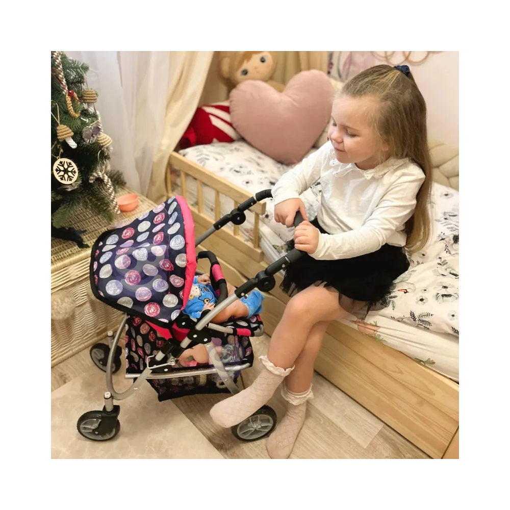 WOOPIE ROYAL Wózek dla Lalek Regulowane Siedzisko 4 Koła