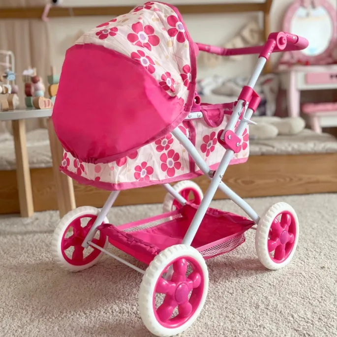 Dziecięcy wózek lalek z cichymi kołami