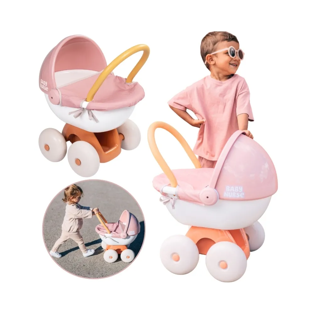 SMOBY Baby Nurse Wózek Głęboki z Plastikowym Daszkiem