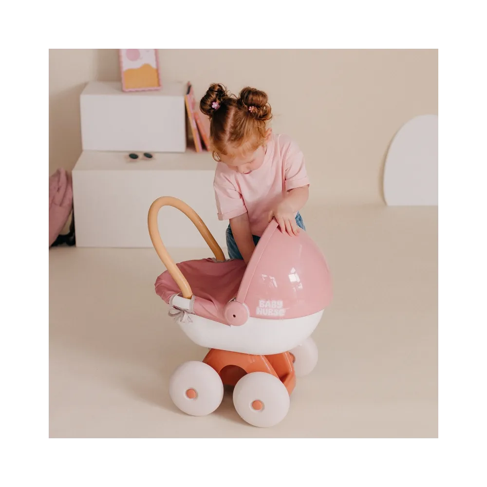 SMOBY Baby Nurse Wózek Głęboki z Plastikowym Daszkiem