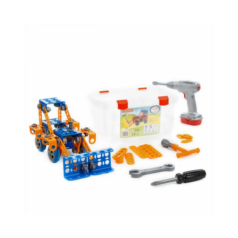 Zestaw Majsterkowicza "Super Mechanik" + Zestaw Narzędzi Klocki Konstrukcyjne "Wynalazca" Polesie