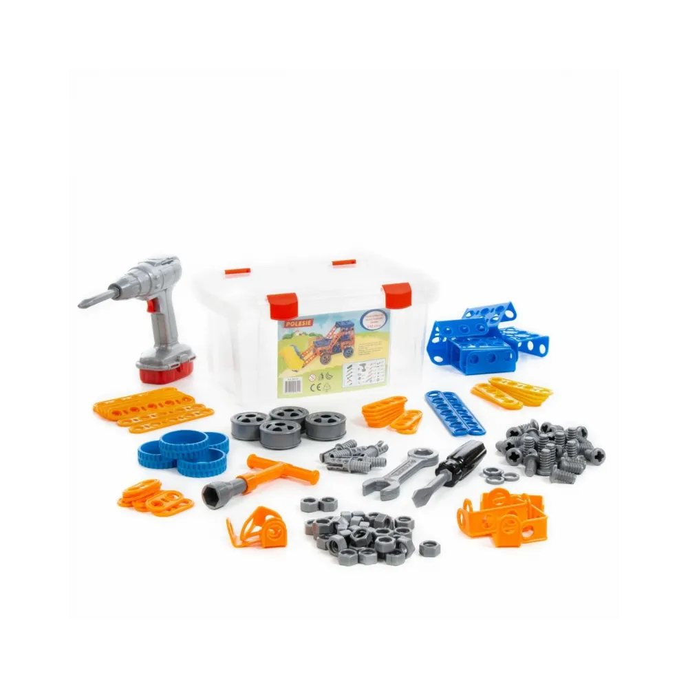 Zestaw Majsterkowicza "Super Mechanik" + Zestaw Narzędzi Klocki Konstrukcyjne "Wynalazca" Polesie