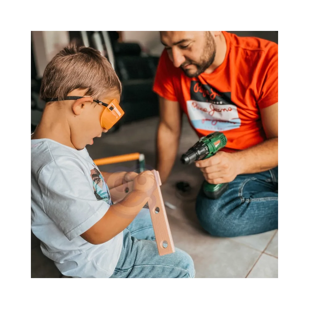 WOOPIE Duża Skrzynka z Narzędziami dla Dzieci Zestaw Majsterkowicza Wkrętarko-Wiertarka 15 el.