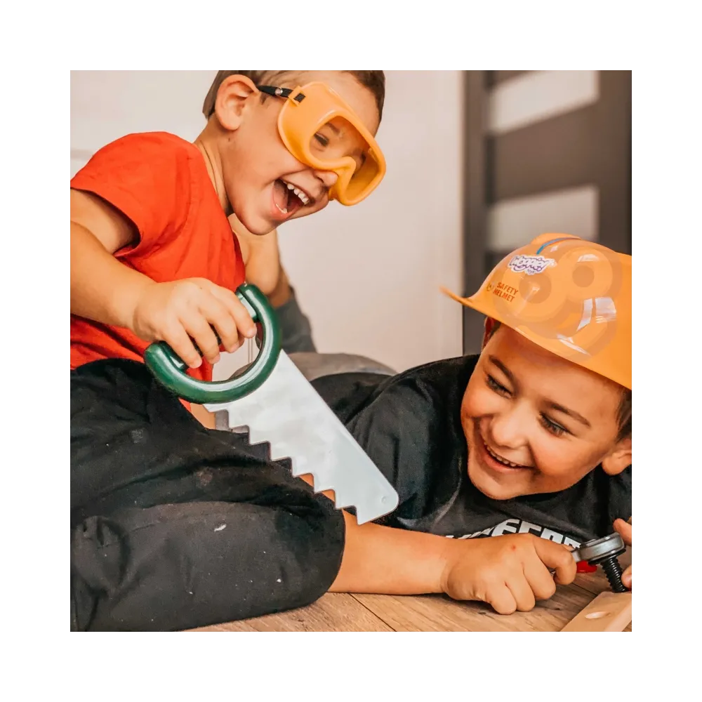 WOOPIE Duża Skrzynka z Narzędziami dla Dzieci Zestaw Majsterkowicza Wkrętarko-Wiertarka 15 el.