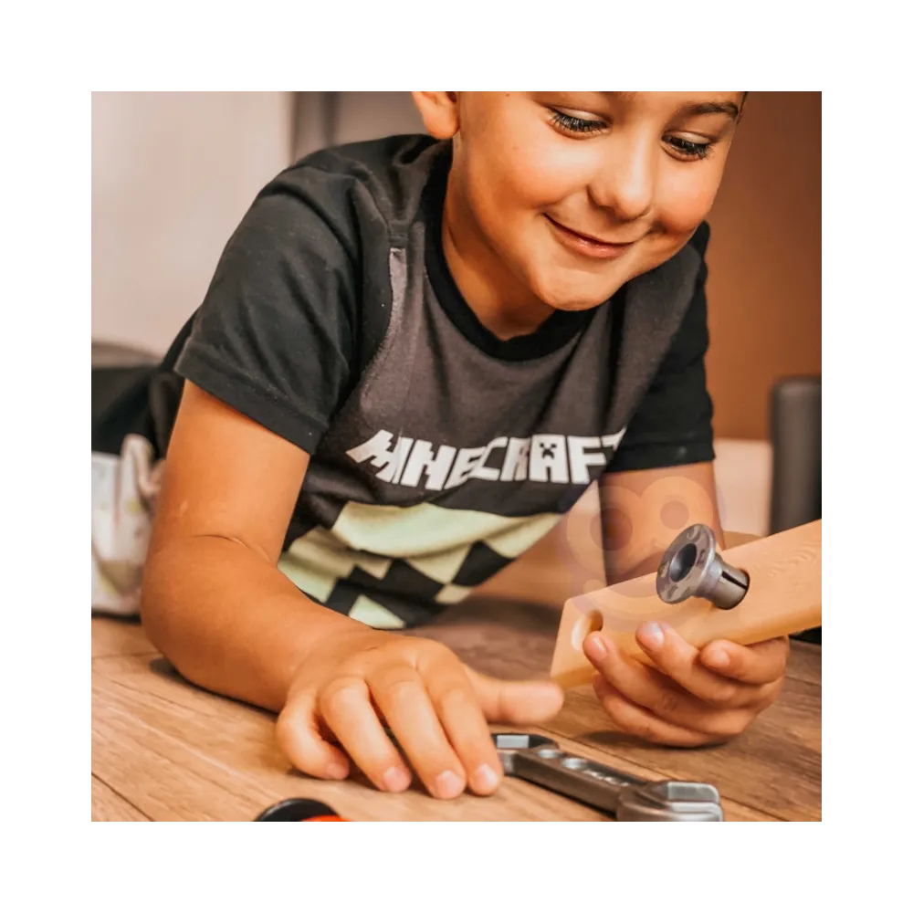 WOOPIE Duża Skrzynka z Narzędziami dla Dzieci Zestaw Majsterkowicza Wkrętarko-Wiertarka 15 el.