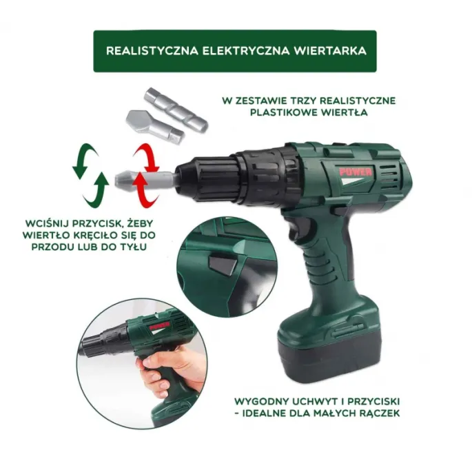 Ciemno-zielona skrzynka z narzędziami WOOPIE