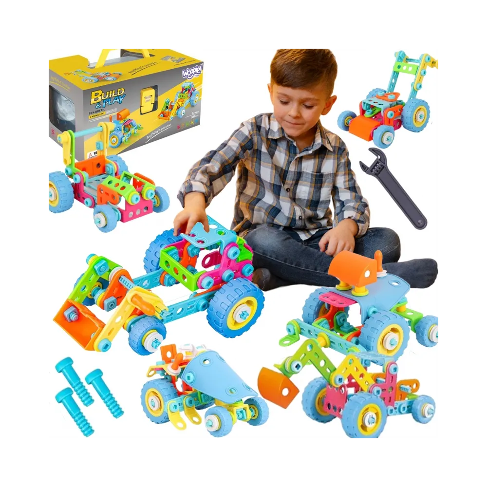 WOOPIE Zestaw Pojazdów Klocki Konstrukcyjny 6w1 STEM