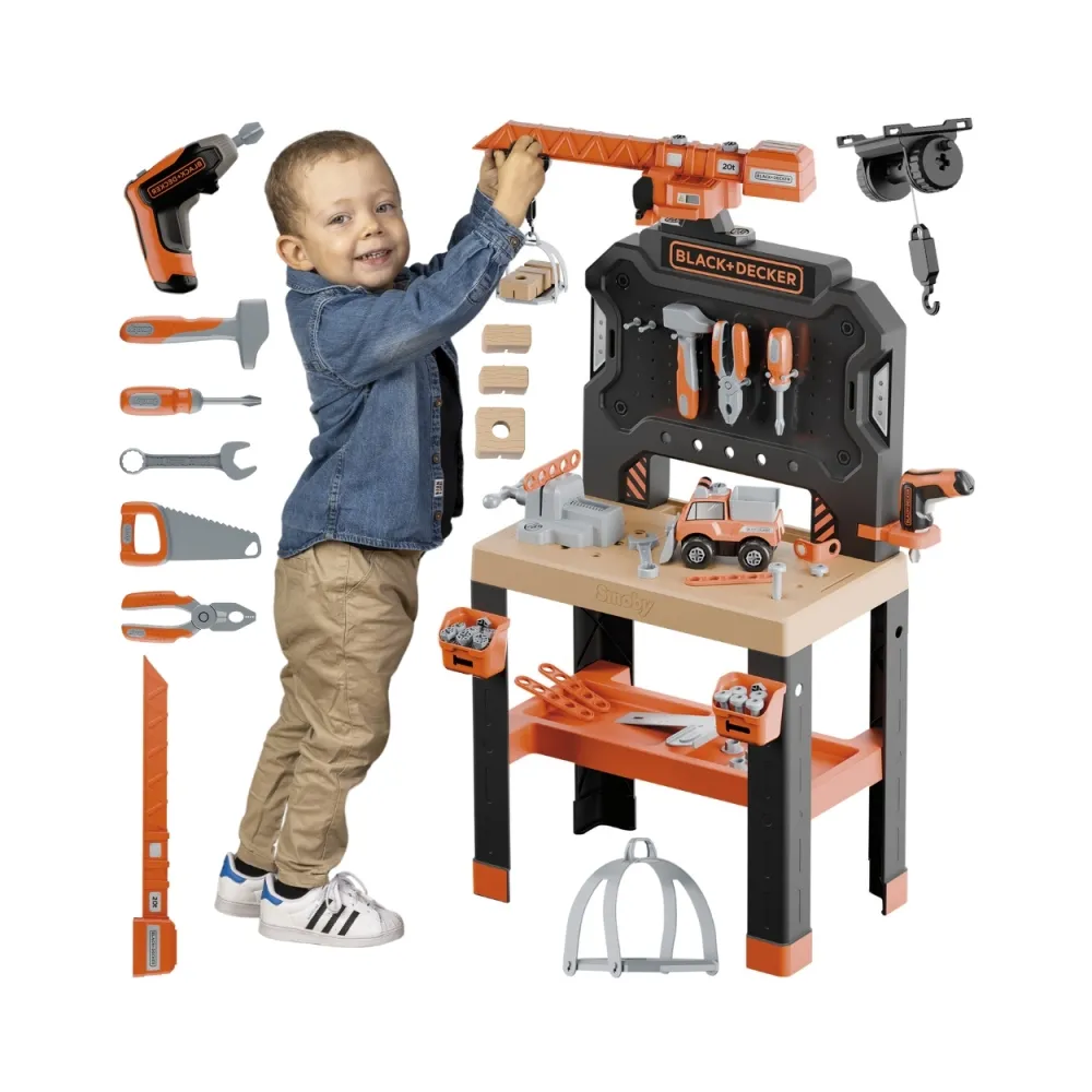 SMOBY Warsztat z Dźwigiem Black+Decker Bricolo Builder