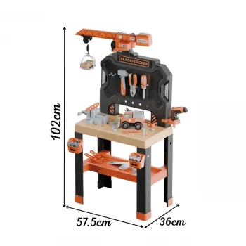 SMOBY Warsztat z Dźwigiem Black+Decker Bricolo Builder