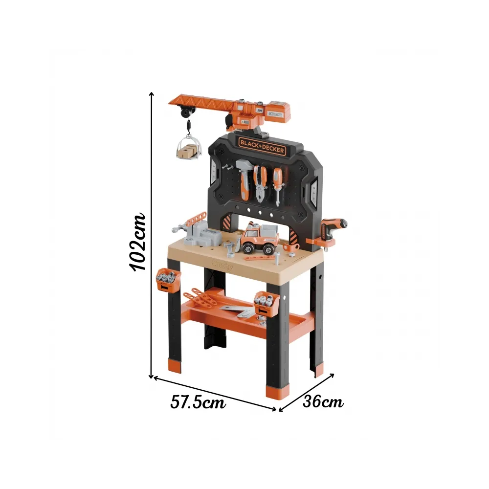 SMOBY Warsztat z Dźwigiem Black+Decker Bricolo Builder