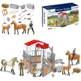 WOOPIE Zestaw Stajnia Zagroda dla Koni Figurki 18 el.