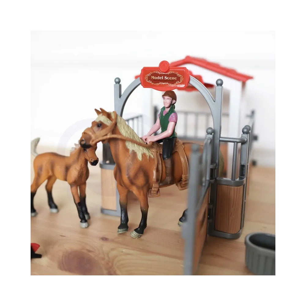 WOOPIE Zestaw Stajnia Zagroda dla Koni Figurki 18 el.