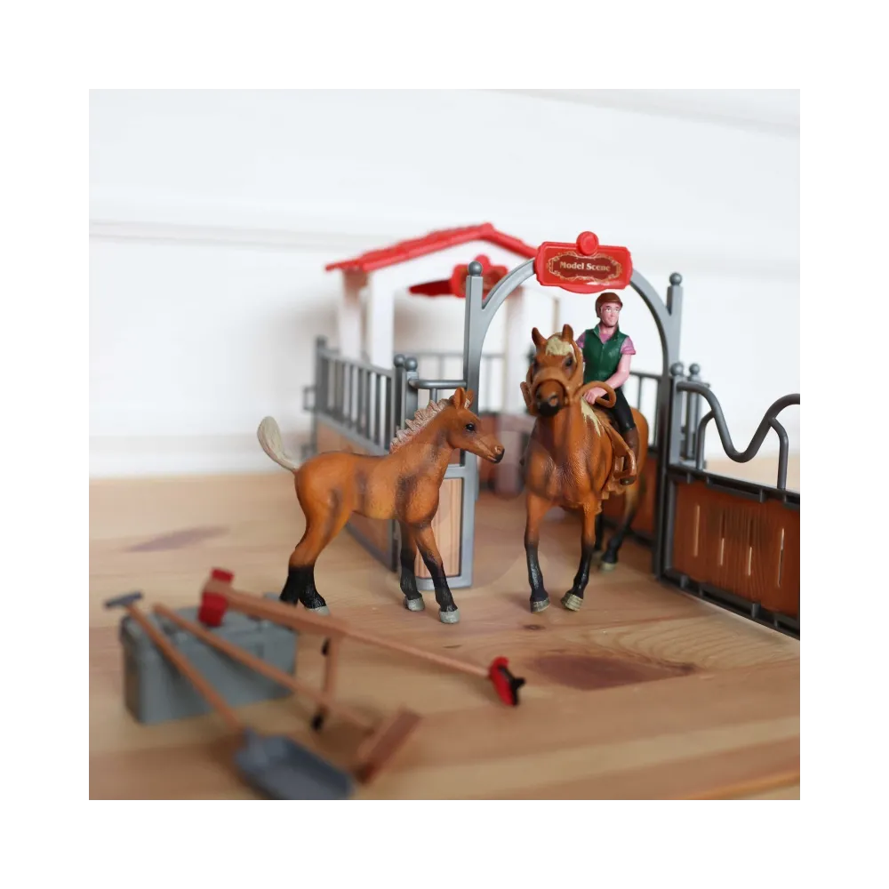 WOOPIE Zestaw Stajnia Zagroda dla Koni Figurki 18 el.