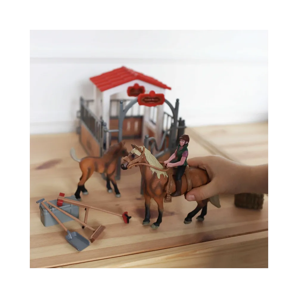 WOOPIE Zestaw Stajnia Zagroda dla Koni Figurki 18 el.
