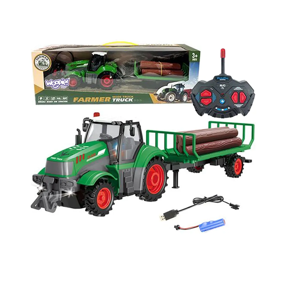 WOOPIE Traktor z Przyczepą na Pilota Sterowany RC - Skala 1:24