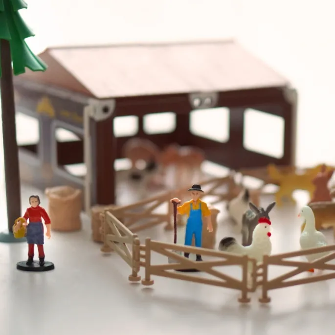 Zestaw z akcesoriami do zabawy na farmie