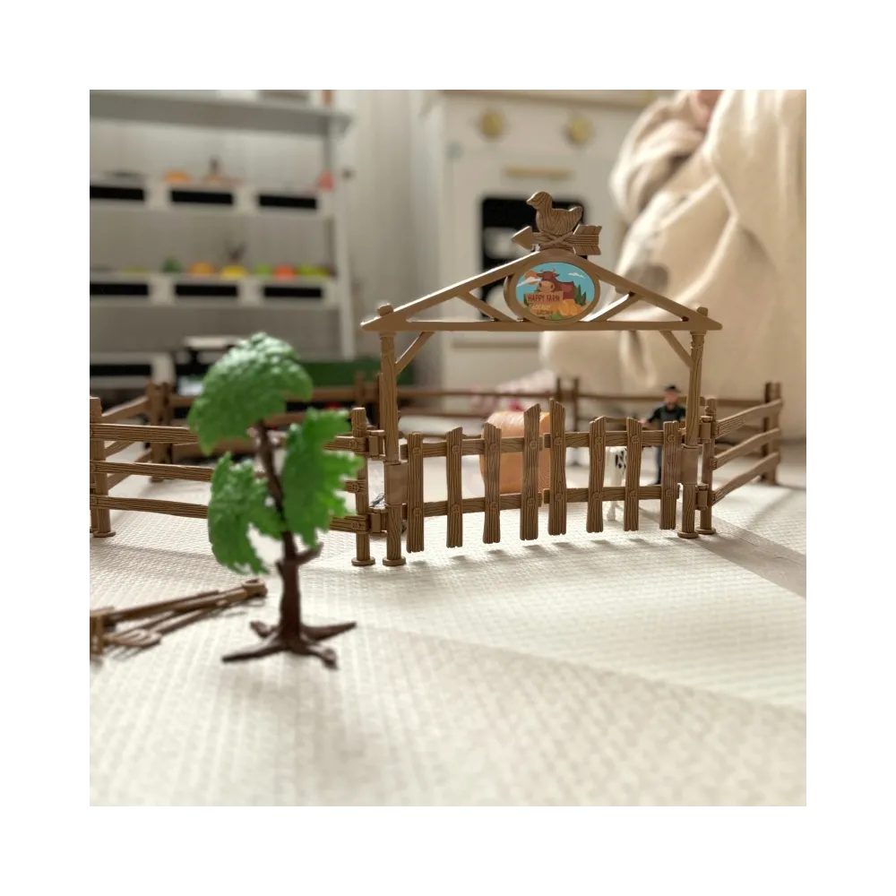 WOOPIE Zestaw Mini Farma Traktor Zwierzęta Osada Farma Rolnik 1:24