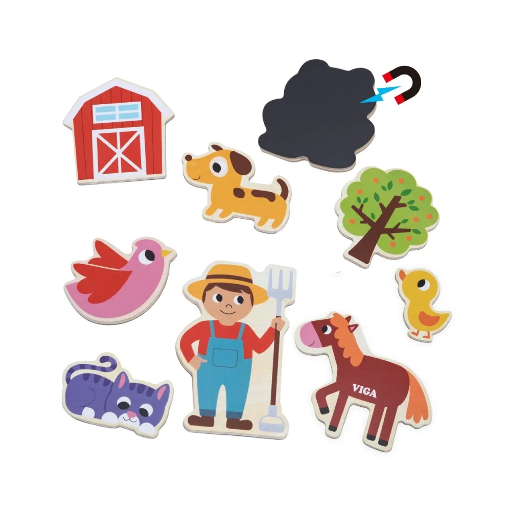 VIGA Magnetyczni Przyjaciele z Farmy 20 szt. Magnesów – Kreatywna Zabawa z Wiejskimi Zwierzątkami