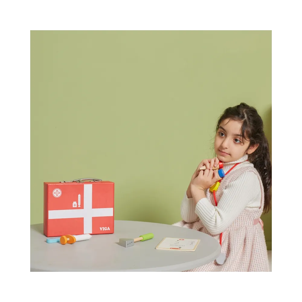 VIGA Drewniany zestaw małego lekarza w walizce