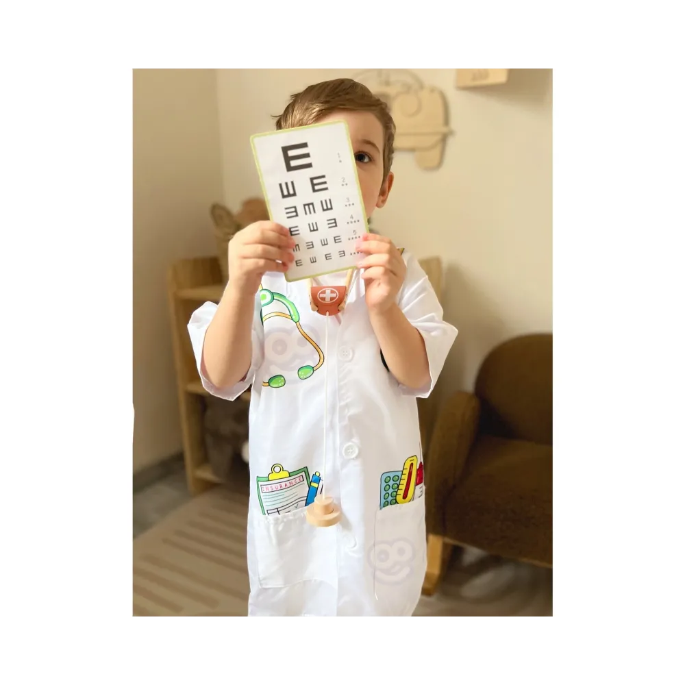 WOOPIE Strój Fartuch Lekarza Doktora Ubranko dla Dzieci do ok. 120 cm