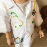 WOOPIE Strój Fartuch Lekarza Doktora Ubranko dla Dzieci do ok. 120 cm