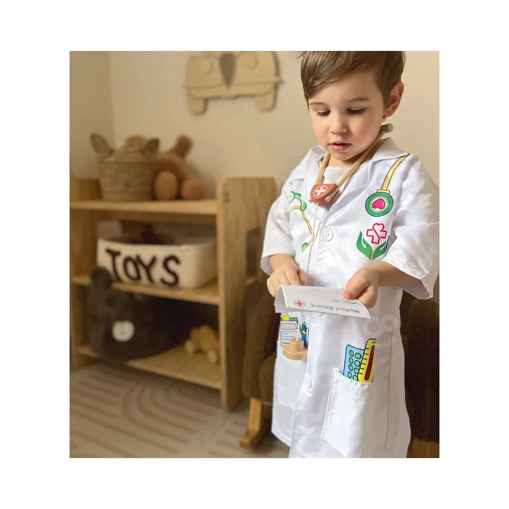 WOOPIE Strój Fartuch Lekarza Doktora Ubranko dla Dzieci do ok. 120 cm