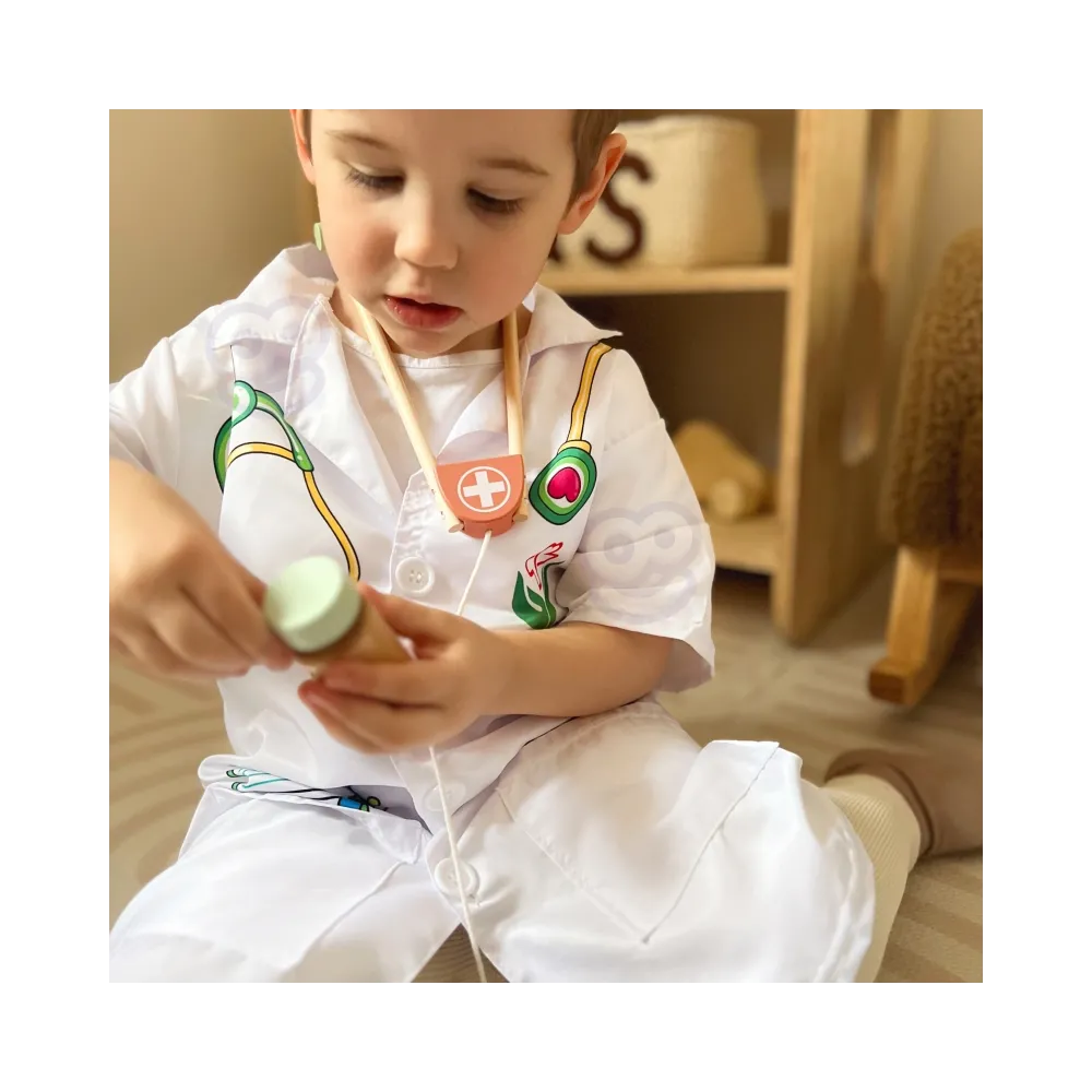 WOOPIE Strój Fartuch Lekarza Doktora Ubranko dla Dzieci do ok. 120 cm