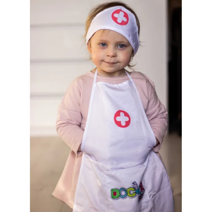 Zestaw pielęgniarki - fartuszek i czepek