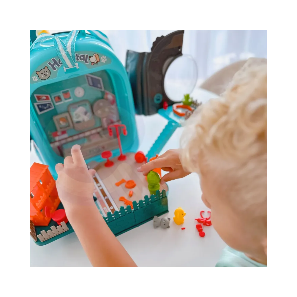 WOOPIE Zestaw Małego Weterynarza 3w1 Domek w Plecaku Piesek