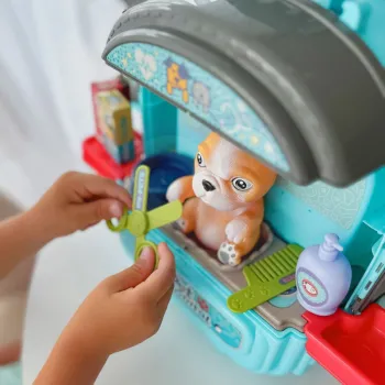 WOOPIE Zestaw Małego Weterynarza 3w1 Domek w Plecaku Piesek