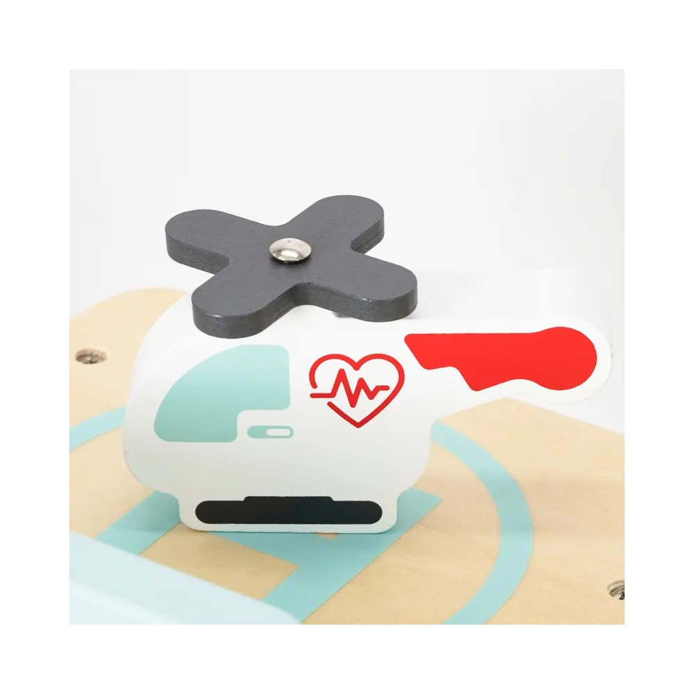 VIGA Drewniany Szpital Z Karetką Winda Zestaw 15 el